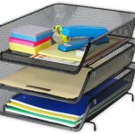 3 Pack – Stackable Desk File Document Letter Tray Organizer, Black