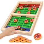 Coogam Fast Sling Puck Game, Wooden Sling Football Shot Board Game Large Table Interaction Speed Track Toy for Party…