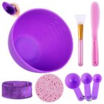 FaceMask Mixing Bowl Set, Anmyox Diy Face mask Mixing Tool Kit with Silicone Mask Bowl, Face Mask Brush, Measuring…