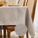 Heavy Weight Classic Table Cloth, Faux Linen Tablecloth, Washable Wrinkle and Water Resistant Table Cloth Cover for…