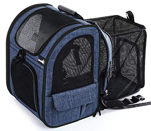 Pecute Pet Carrier Backpack, Cat Backpack Carrier, Expandable with Breathable Mesh for Small Dogs Cats, Dog Backpack Bag…