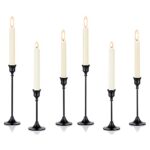 Romadedi Candlestick Holder Metal Black 2 Set/6 PCS Decorative Candle Holder for Taper Candle for Fireplace Mantel…