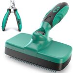 Ruff ‘N Ruffus Self-Cleaning Slicker Brush | Upgraded PAIN-FREE Bristles Gently Removes Loose Undercoat, Mats & Tangled…