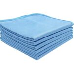 Silver Star Glass & Window Microfiber Cleaning Cloth – Reusable, Soft, Lint-Free, Streak-Free, Scratch-Free (Light Blue…