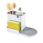 Sink Caddy, Joly Home Kitchen Sink Organiser for Countertop, Sink Tidy Caddy ABS Sponge Holder for Storage Compartment…