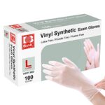 squish Disposable Gloves,Clear Vinyl Gloves Latex Free Powder-Free Glove Cleaning Health Gloves for Kitchen Cooking…